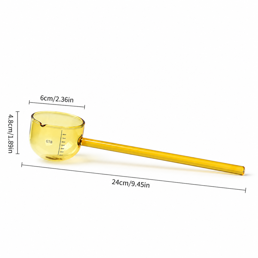 Glass Measuring Spoon – Colourful Long Handle Borosilicate