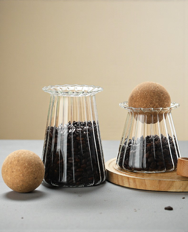 Glass Coffee Storage Jar with Cork Lid