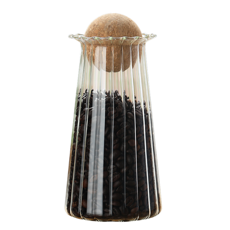 Glass Coffee Storage Jar with Cork Lid