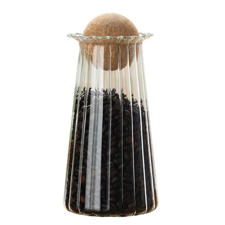 Glass Coffee Storage Jar with Cork Lid