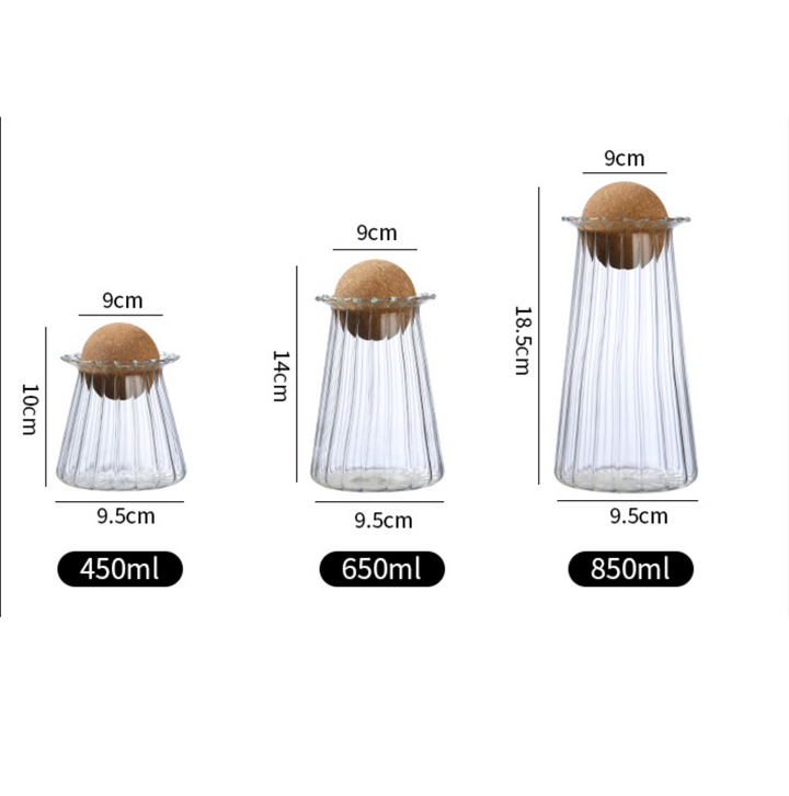 Glass Coffee Storage Jar with Cork Lid