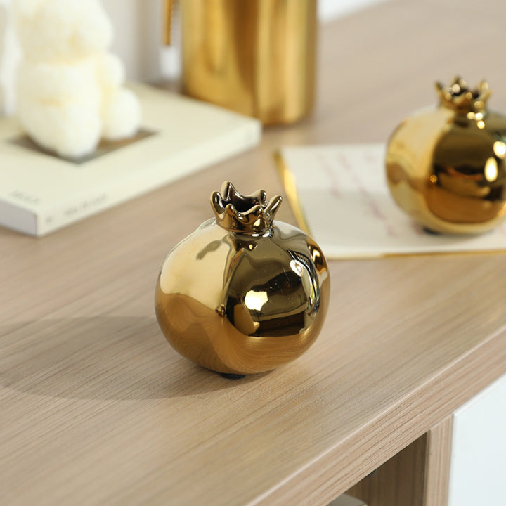 Gold & Silver Ceramic Pomegranate Vase | Ornament
