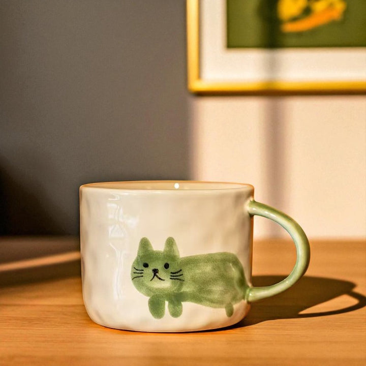 Hand-Painted Underglaze Ceramic Cat Mug | 300ml