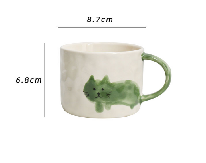 Hand-Painted Underglaze Ceramic Cat Mug | 300ml