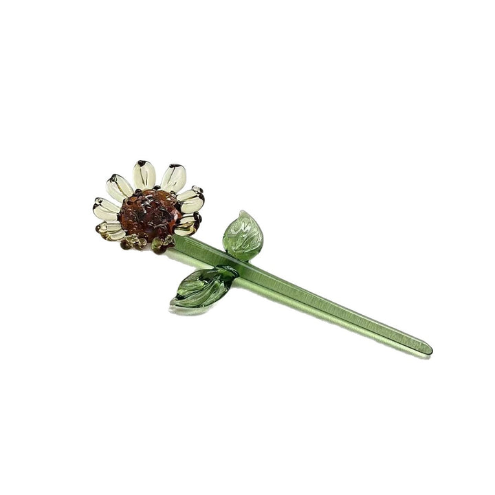 Handmade Glass Flower Ornament - Glass Sunflower Figurine