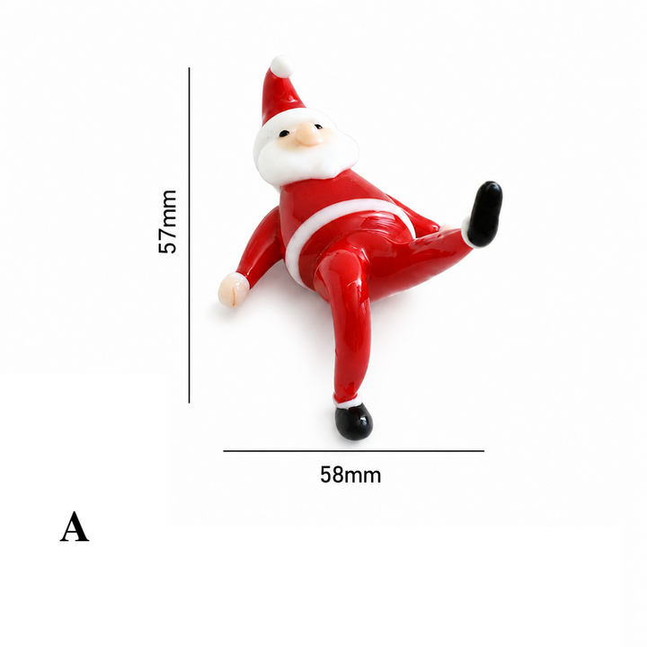 Glass Yoga Santa Figurine Christmas Holiday Ornament