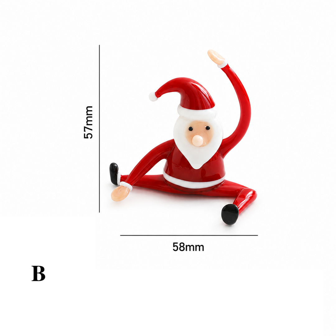 Glass Yoga Santa Figurine Christmas Holiday Ornament