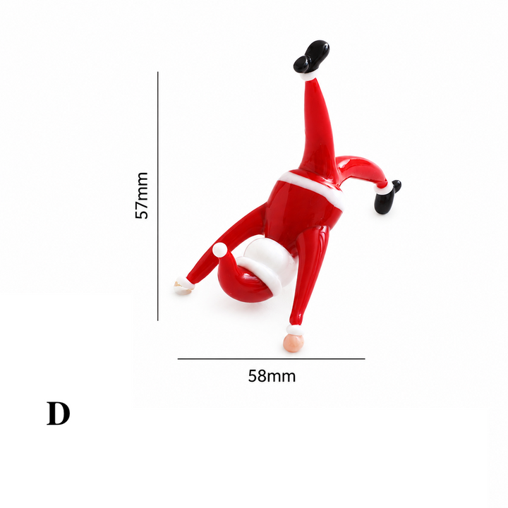 Glass Yoga Santa Figurine Christmas Holiday Ornament