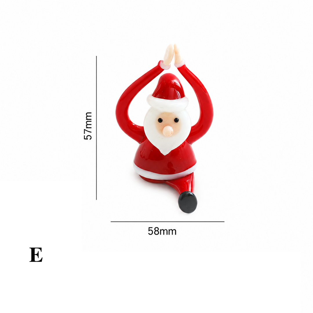 Glass Yoga Santa Figurine Christmas Holiday Ornament