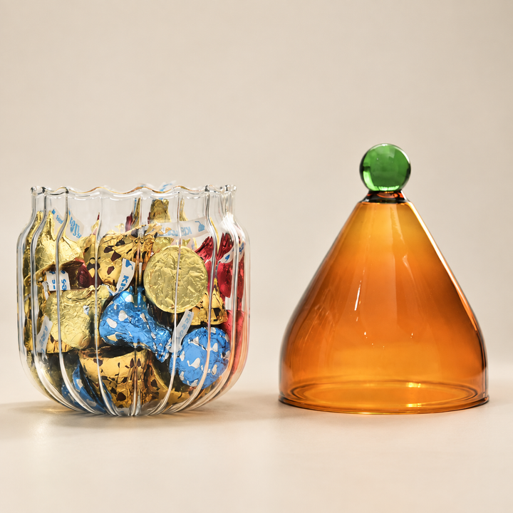 Hat Glass Candy Jar with Lid – Decorative Storage Jar