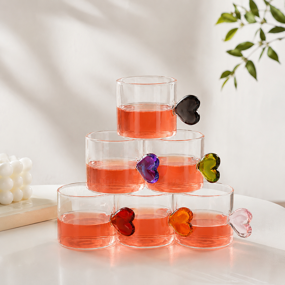 Heart Handle Borosilicate GlassCup | Expresso Coffee Cup