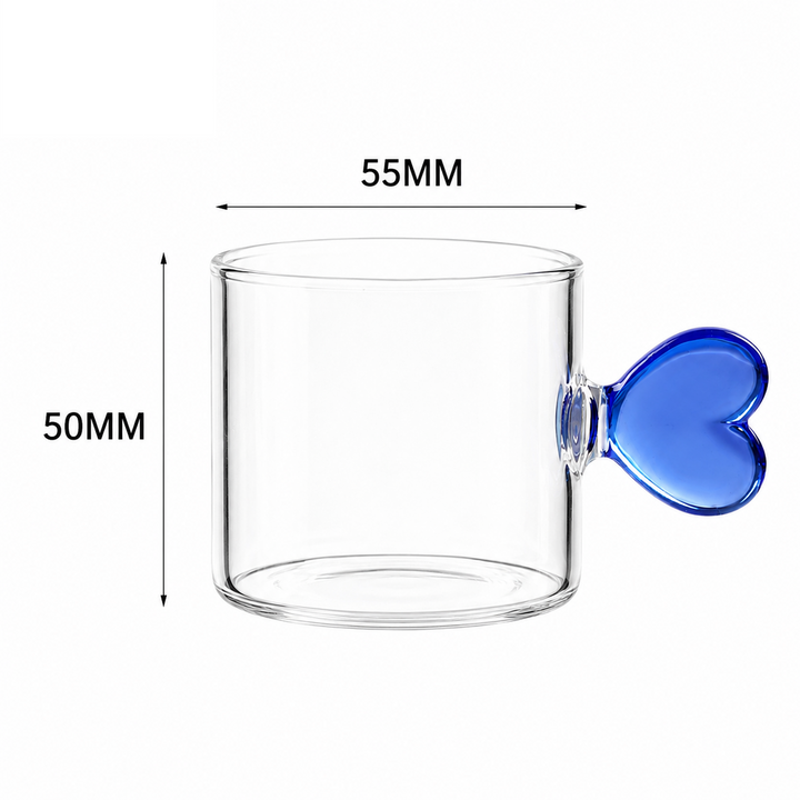 Heart Handle Borosilicate GlassCup | Expresso Coffee Cup