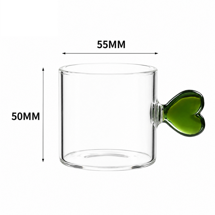 Heart Handle Borosilicate GlassCup | Expresso Coffee Cup