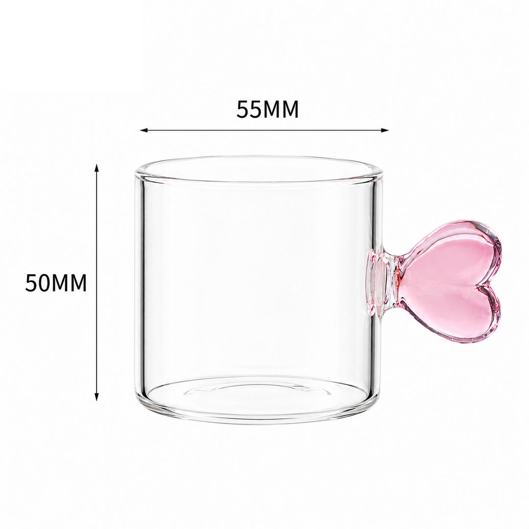 Heart Handle Borosilicate GlassCup | Expresso Coffee Cup