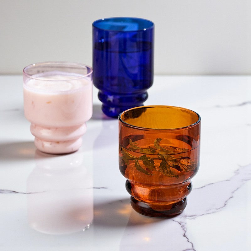High Borosilicate Colored Glass Stackable Coffee & Tea Cups