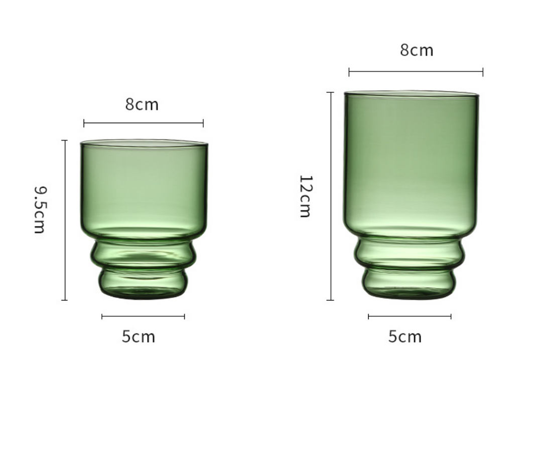 High Borosilicate Colored Glass Stackable Coffee & Tea Cups