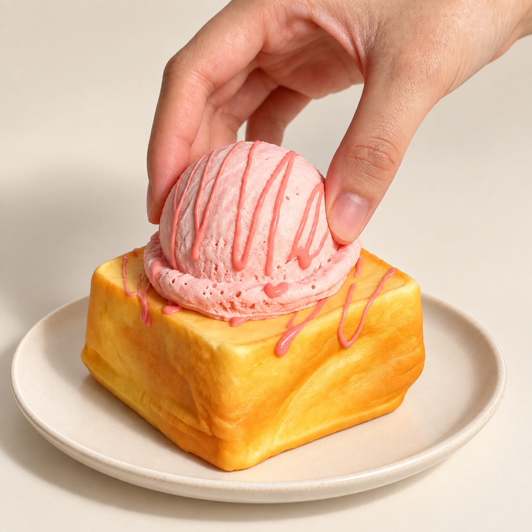 Ice Cream Toast Squishy Toy – Dessert Stress Relief Fidget