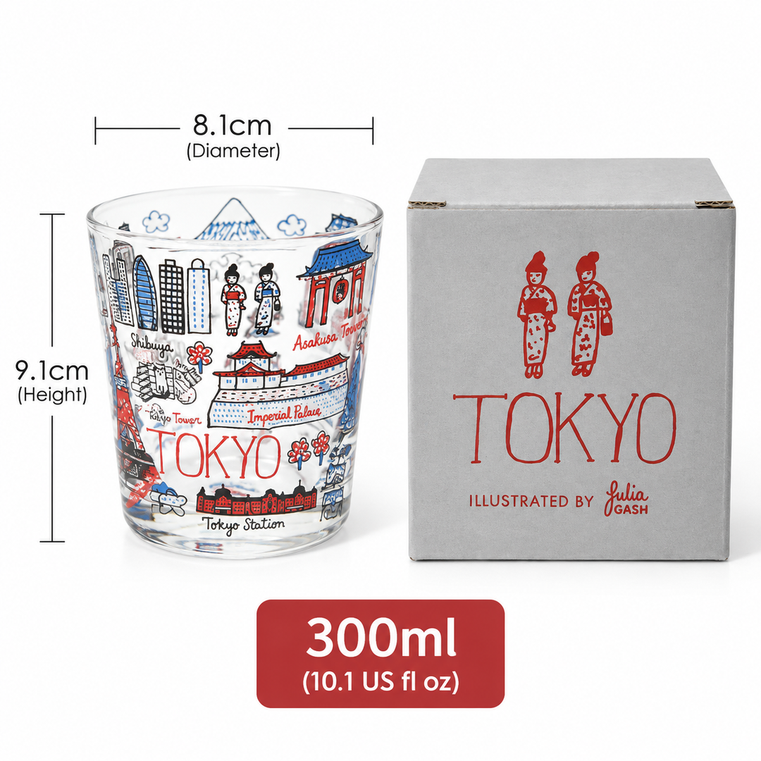 Illustrated City Glass Tumbler – Travel Landmark Glass Cup