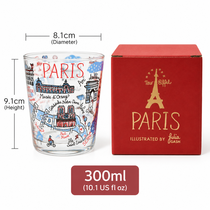 Illustrated City Glass Tumbler – Travel Landmark Glass Cup