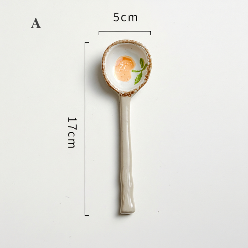 Japanese-Style Ceramic Soup Spoon | Tableware 