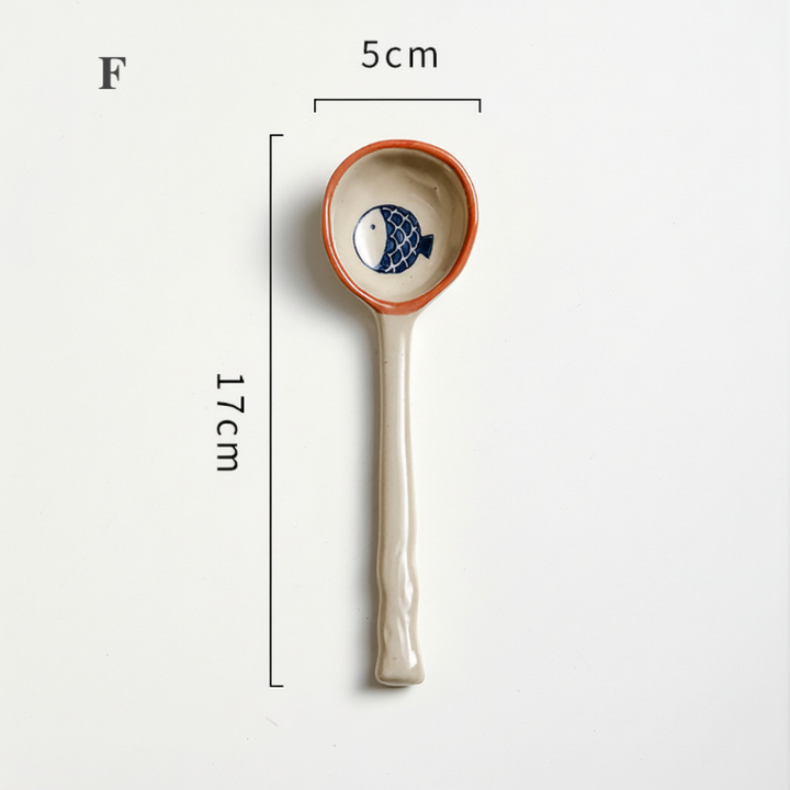 Japanese-Style Ceramic Soup Spoon | Tableware 