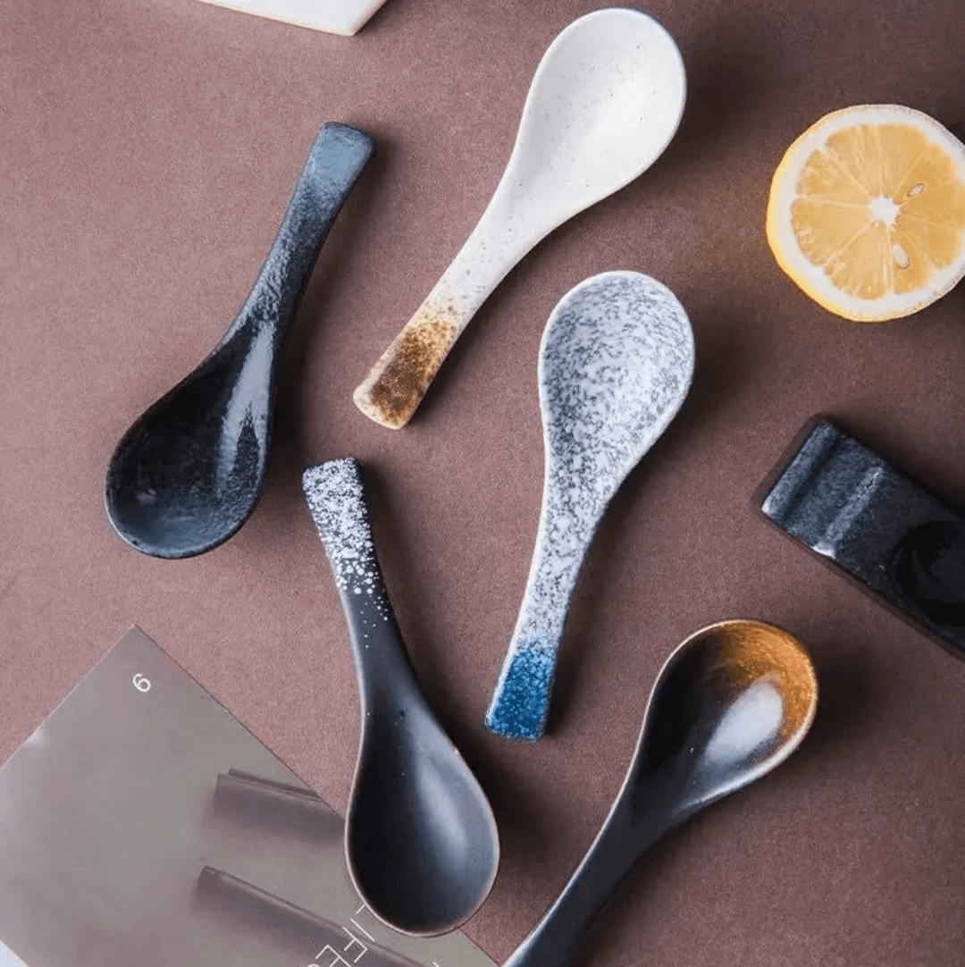 Japanese Ceramic Soup Spoon - huemabe - Creative Home Decor