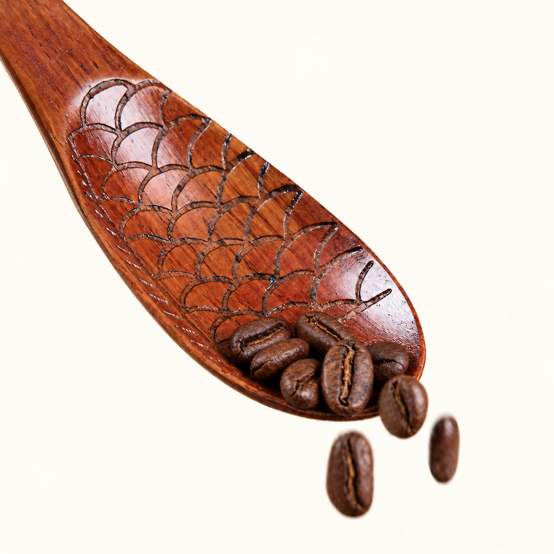 Japanese Fish Shaped Wooden Spoon – Carved Chestnut Wood