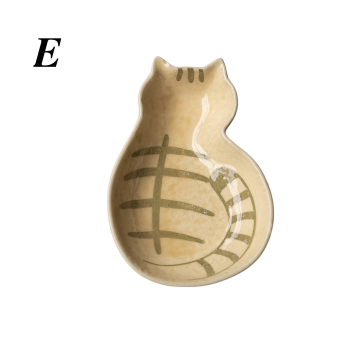 Japanese Vintage Cat Ceramic Sauce Dish Plate