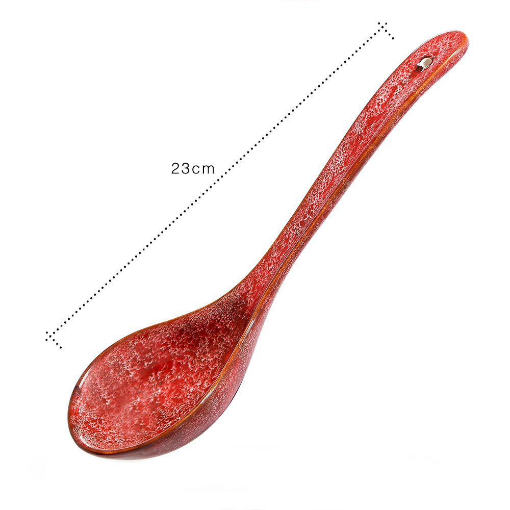 Long Handle Glazed Ceramic Soup Spoon Table Spoon