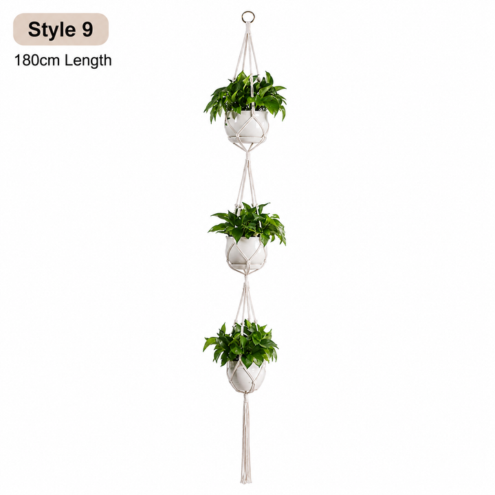 Macrame Hanging Plant Holder Cotton Rope Basket