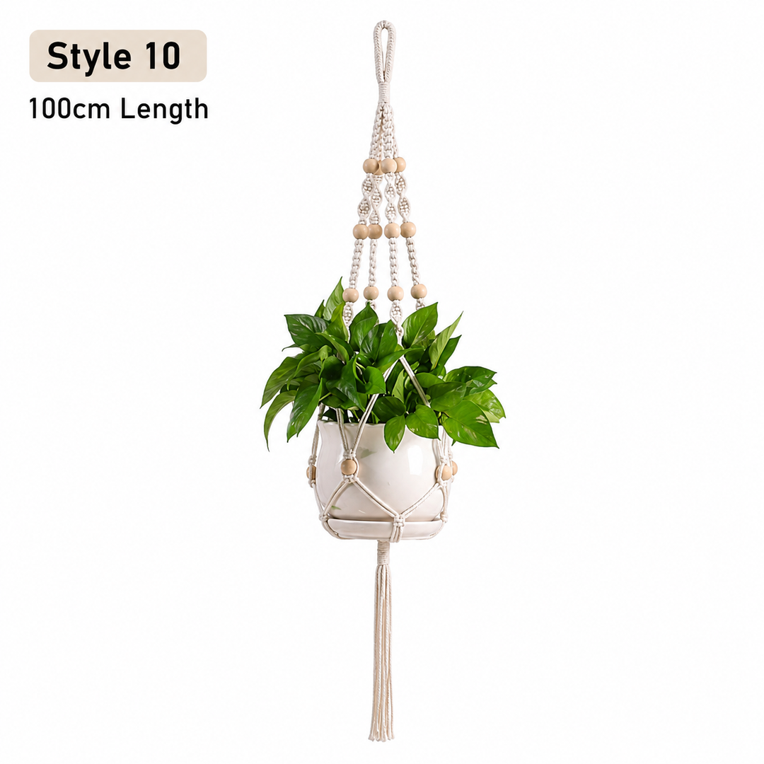 Macrame Hanging Plant Holder Cotton Rope Basket