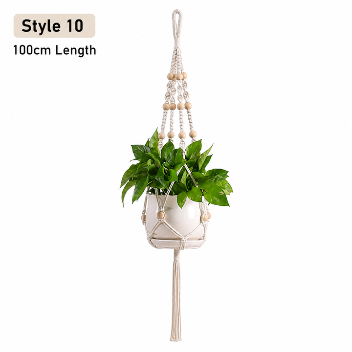 Macrame Hanging Plant Holder Cotton Rope Basket