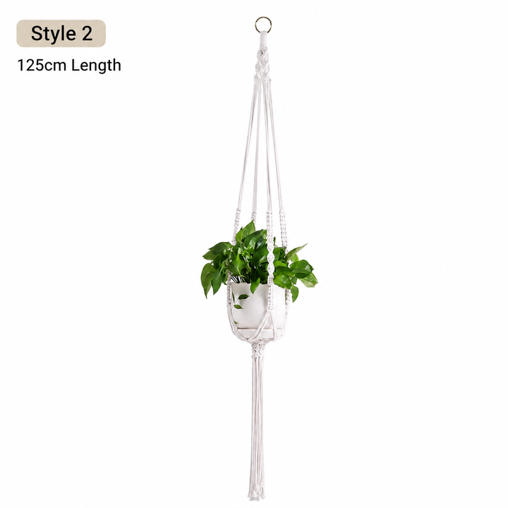Macrame Hanging Plant Holder Cotton Rope Basket