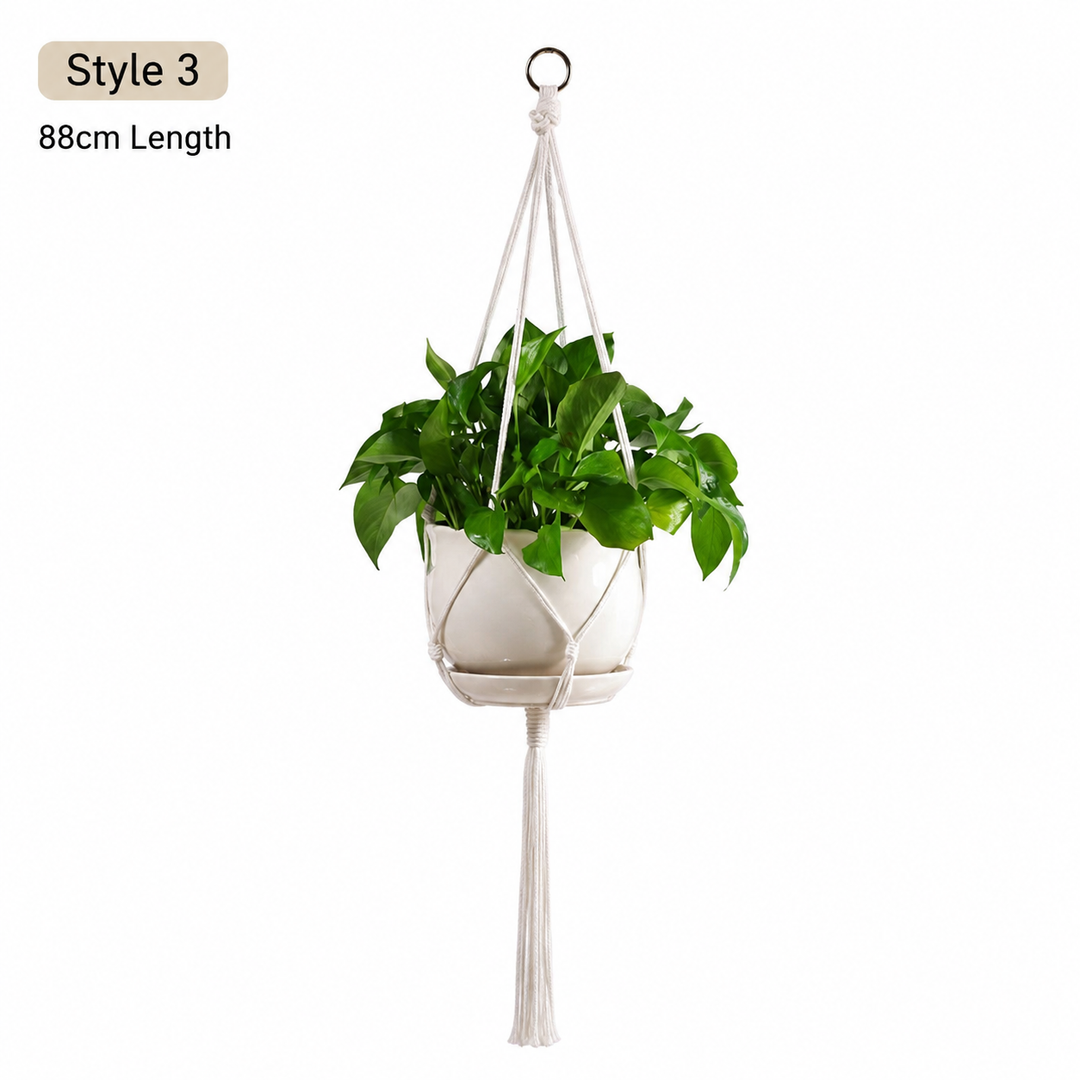 Macrame Hanging Plant Holder Cotton Rope Basket