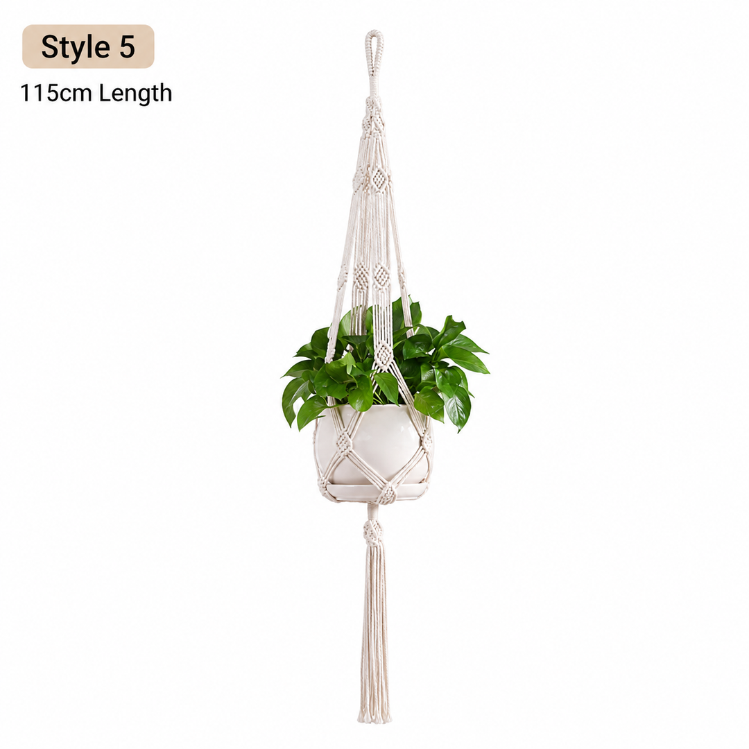 Macrame Hanging Plant Holder Cotton Rope Basket