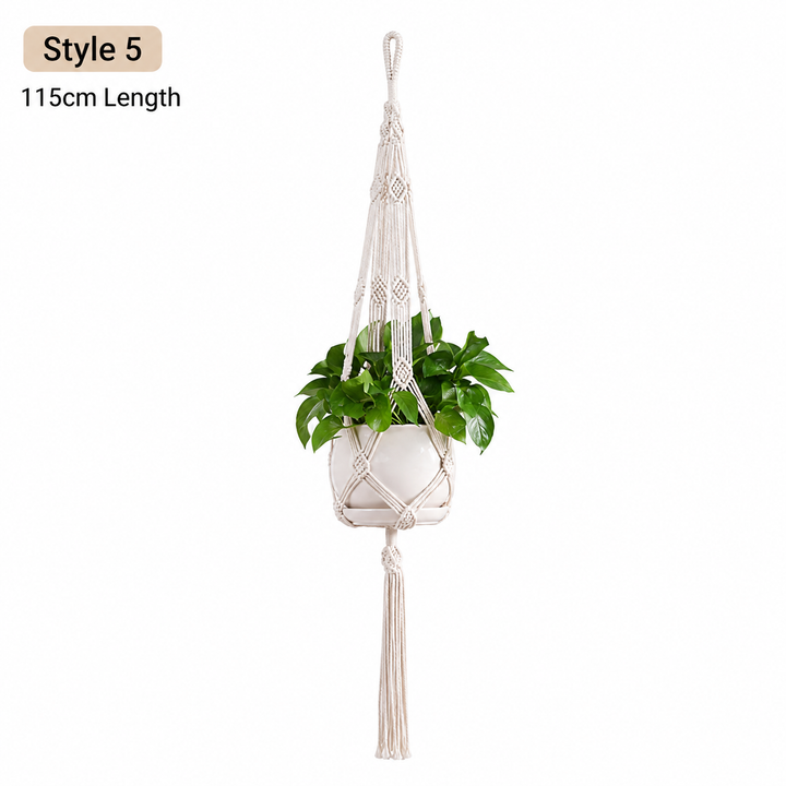 Macrame Hanging Plant Holder Cotton Rope Basket