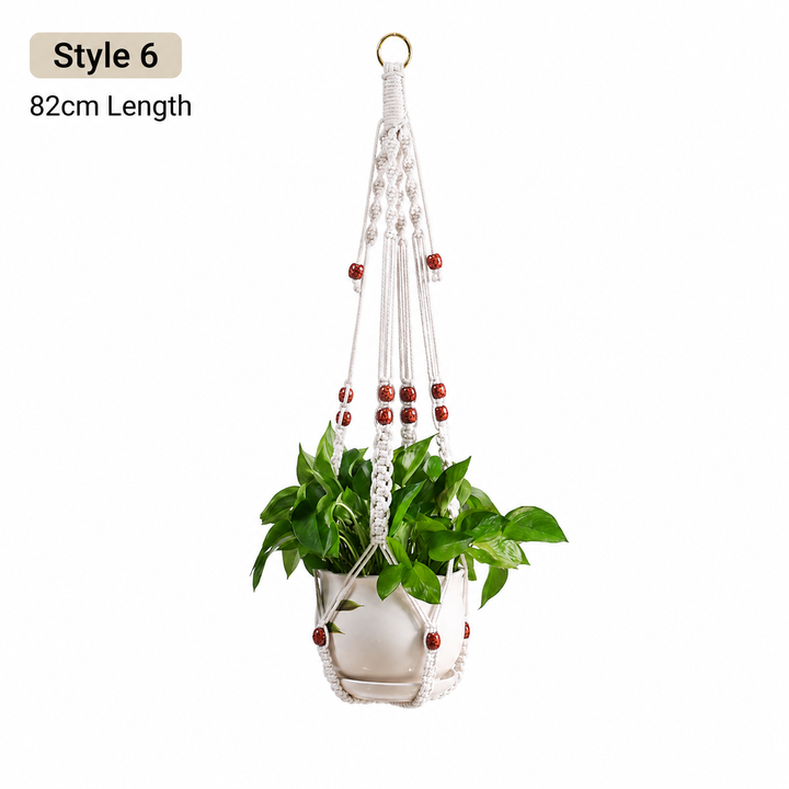 Macrame Hanging Plant Holder Cotton Rope Basket