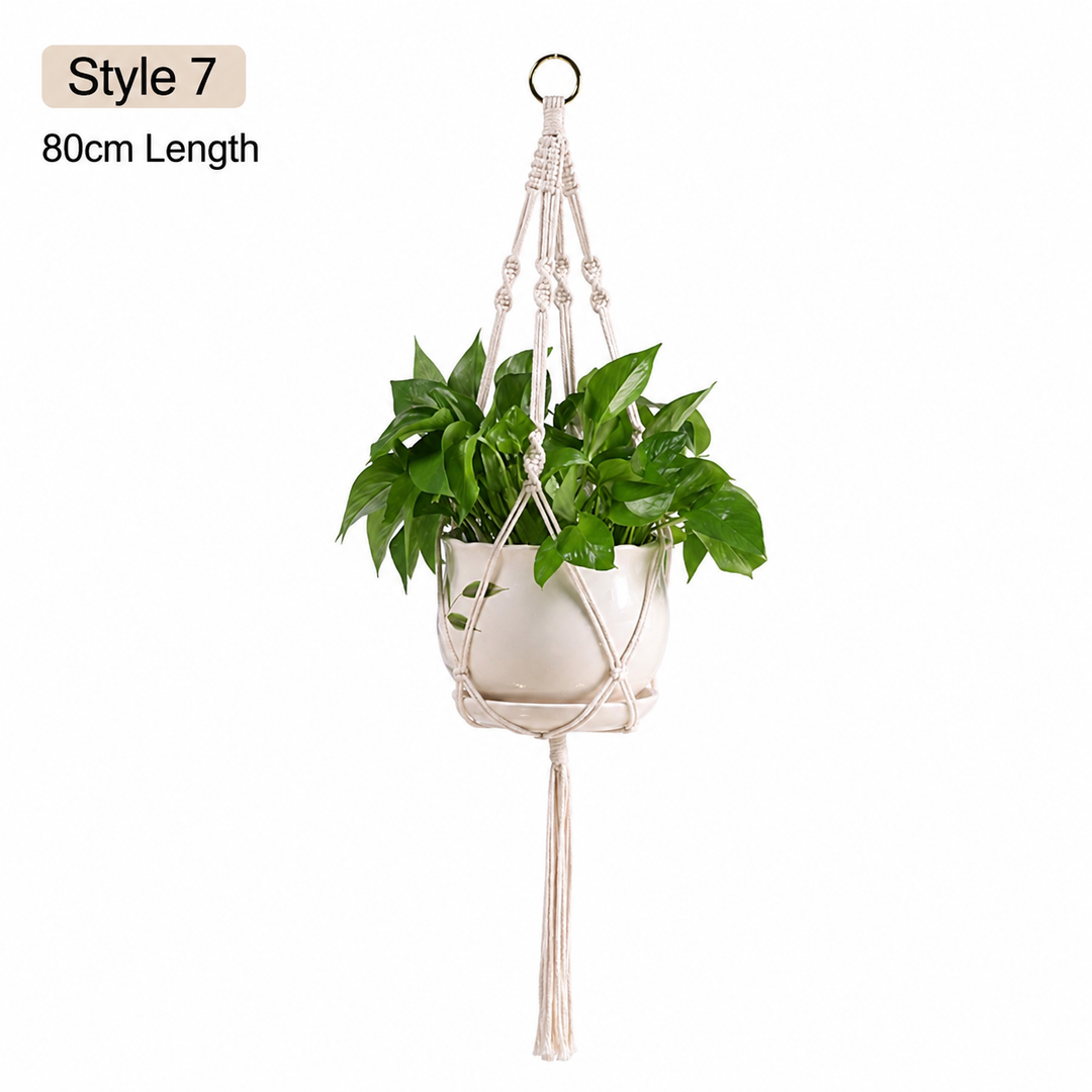 Macrame Hanging Plant Holder Cotton Rope Basket