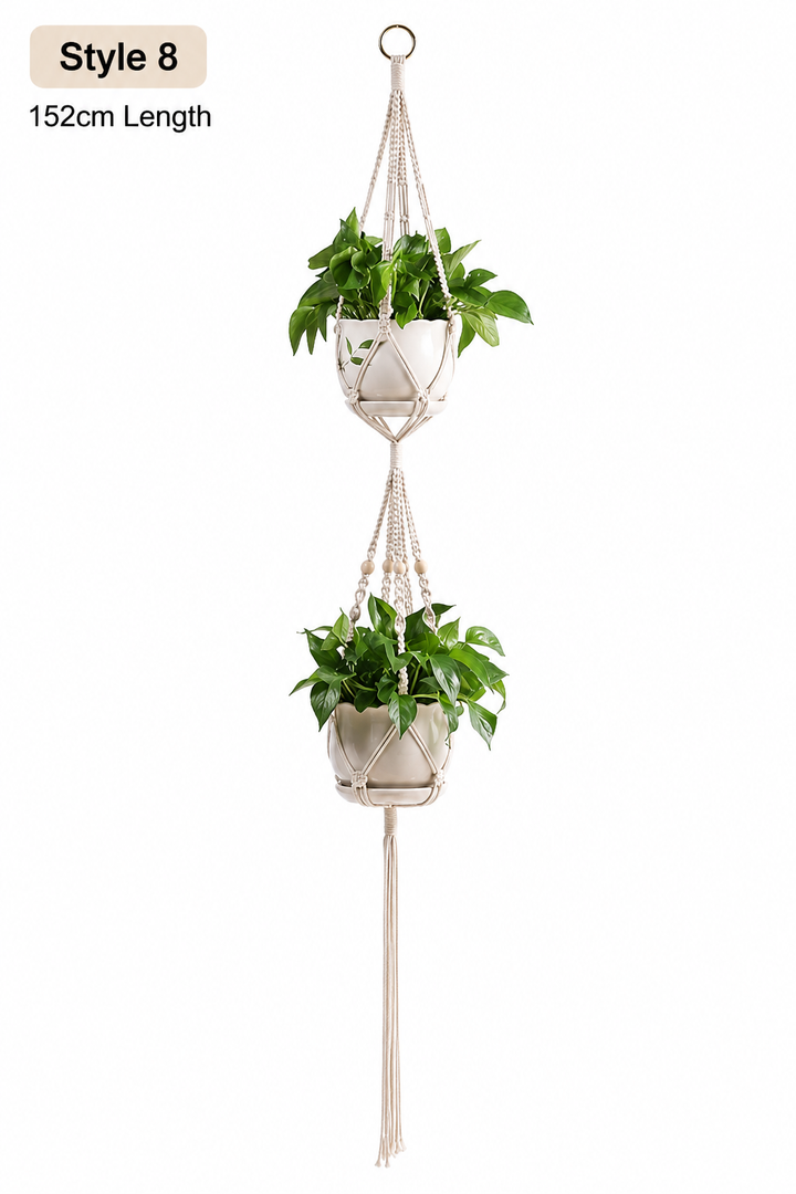 Macrame Hanging Plant Holder Cotton Rope Basket