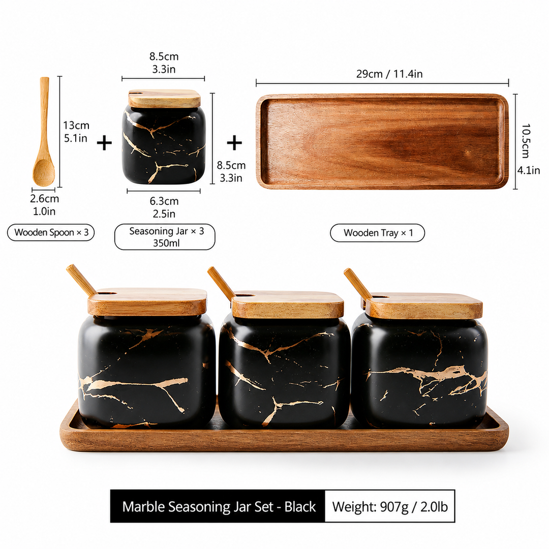 Marble Porcelain Kitchen Seasoning Set