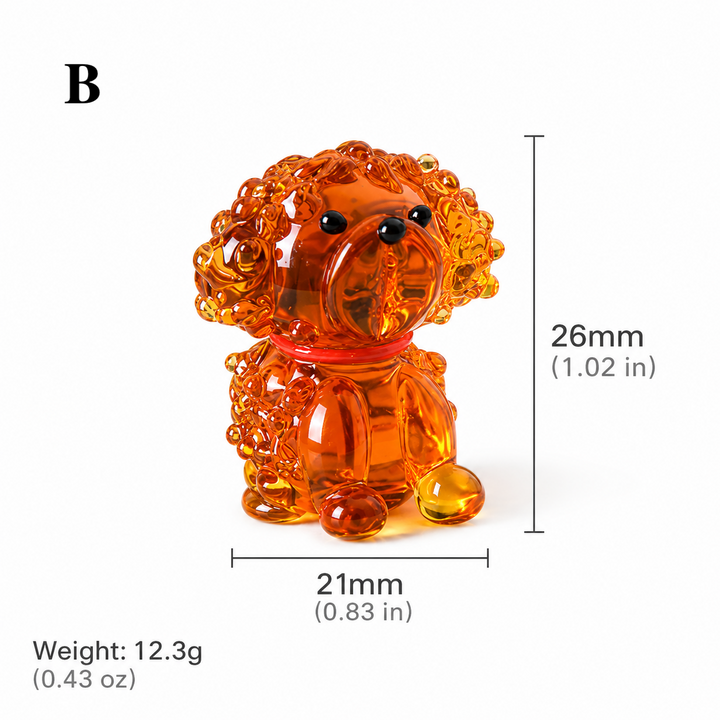 Mini Glass Dog Figurines – Puppy Ornaments Collectible Decor