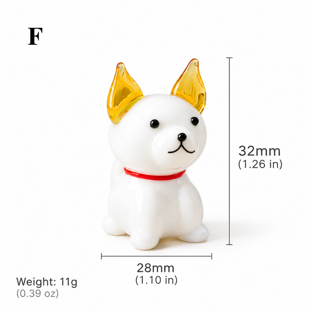 Mini Glass Dog Figurines – Puppy Ornaments Collectible Decor