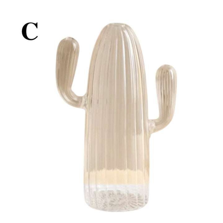 Black & Clear Mini Cactus Vase – Glass Hydroponic Planter