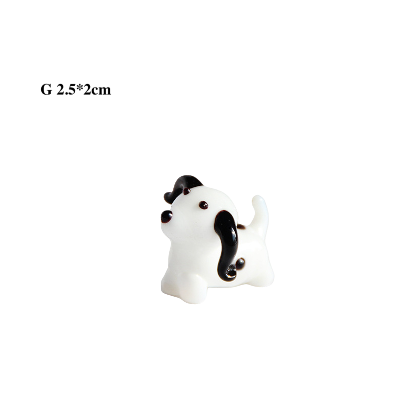 Mini Glass Dog Figurines Ornaments – Animal Desk Decor