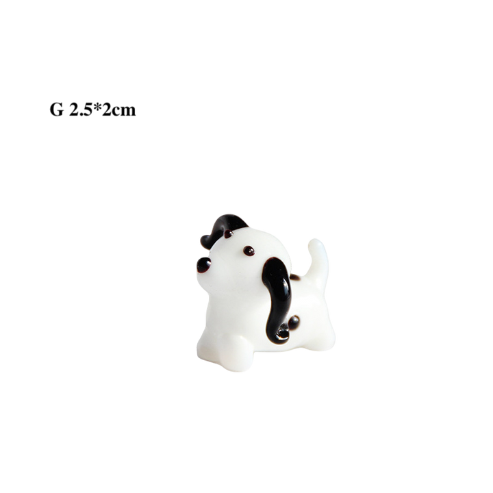 Mini Glass Dog Figurines Ornaments – Animal Desk Decor