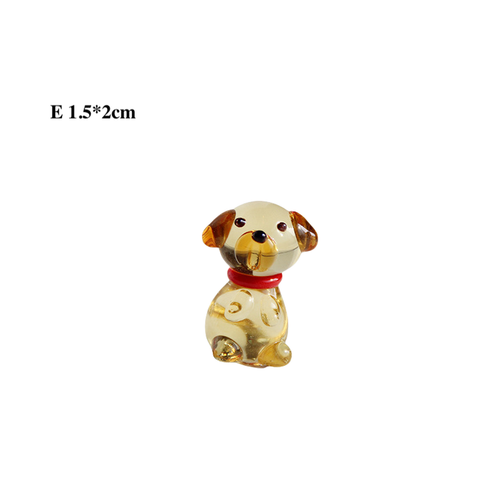 Mini Glass Dog Figurines Ornaments – Animal Desk Decor