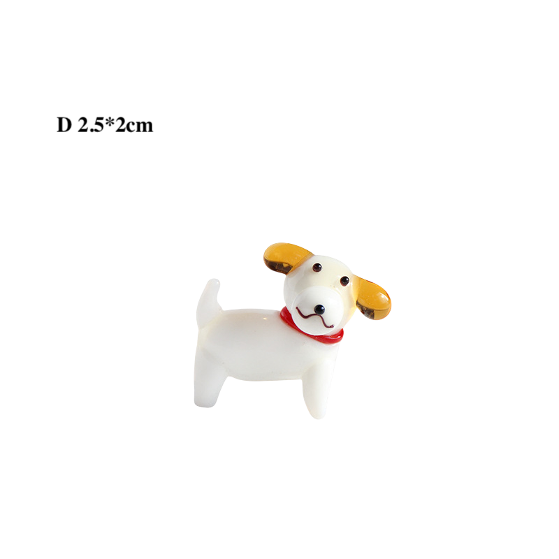 Mini Glass Dog Figurines Ornaments – Animal Desk Decor