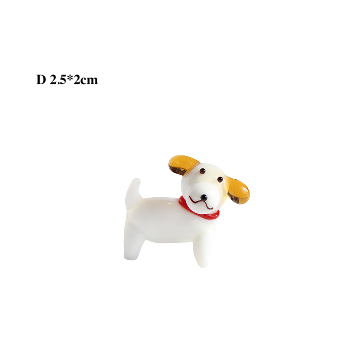 Mini Glass Dog Figurines Ornaments – Animal Desk Decor
