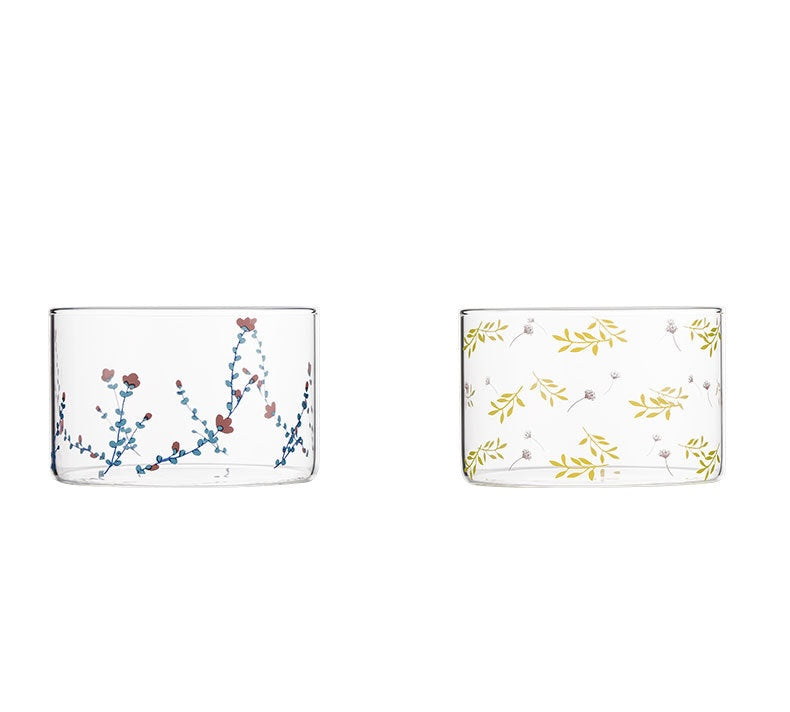 Minimalist High-Borosilicate Glass Bowl | Floral Design