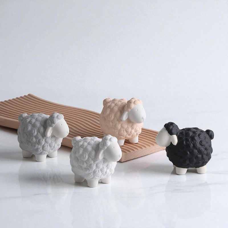 Nordic Creative Ceramic Sheep Ornament | Cute Home Decor